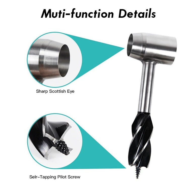 Woodworking Hand Drill Outdoor Survival Drill Hand Screw Drill, With PU Leather Case (Gray), With Cowhide Case (Brown), With Cowhide Case (Black)
