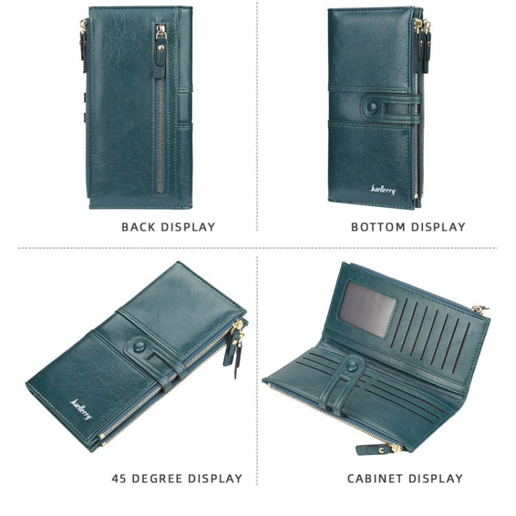 Baellerry  Ladies Long Large Capacity Buckle Zip Clutch Multi-Card Wallet, Baellerry Dark Green, Baellerry let(Pink, Baellerry Sky Blue, Baellerry Red, Baellerry Black, Baellerry Brown