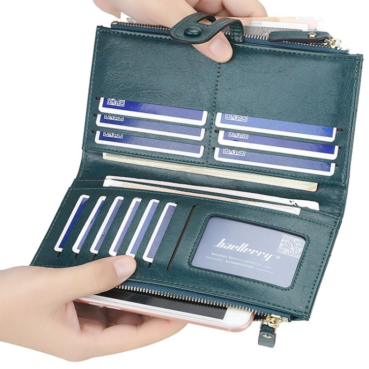 Baellerry  Ladies Long Large Capacity Buckle Zip Clutch Multi-Card Wallet, Baellerry Dark Green, Baellerry let(Pink, Baellerry Sky Blue, Baellerry Red, Baellerry Black, Baellerry Brown