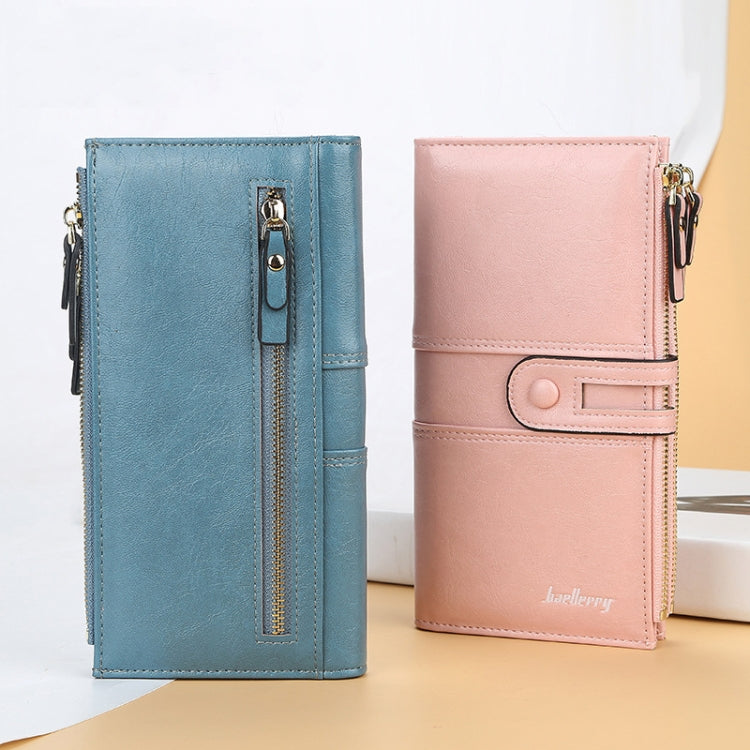Baellerry  Ladies Long Large Capacity Buckle Zip Clutch Multi-Card Wallet, Baellerry Dark Green, Baellerry let(Pink, Baellerry Sky Blue, Baellerry Red, Baellerry Black, Baellerry Brown