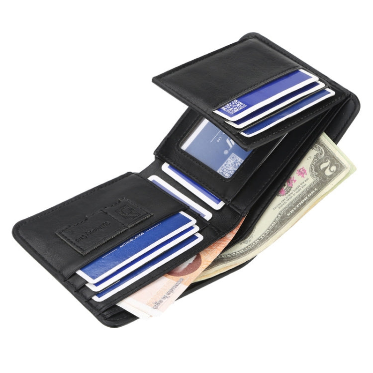 Baellerry Short Wallet Tri-fold Horizontal Coin Purse For Men, Black, Light Coffee, Dark Coffee, Red Brown