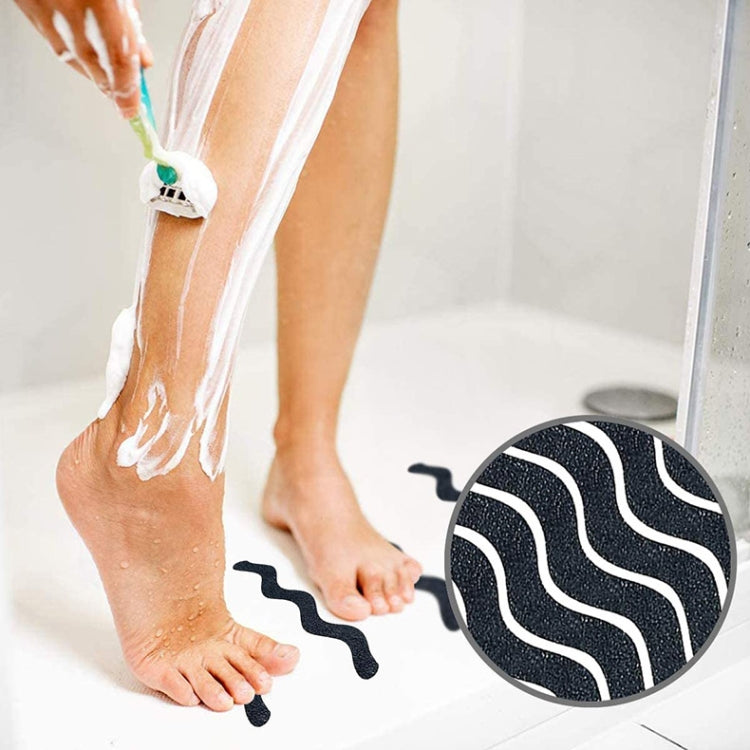 24pcs /Bag Wavy Shaped Gravel Pattern Bathtub Non-Slip Sticker, 1.3 x 18cm