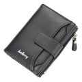 Baellerry D3218 Men Short Multi-Card Slot Zipper Wallet Large Capacity Card Holder, Khaki, Black, Brown