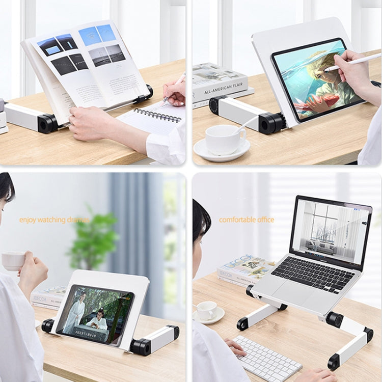 L03 Adjustable Lifting Reading Rack Book Holder Laptop Stand,Style：, Double Section Black, Double Section White, Single Section Black, Single Section White