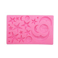 Star Moon Face Chocolate Clay DIY Silicone Mold, Pink, Gray