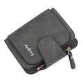 Baellerry Ladies Buckle Nubuck Leather Coin Purse Cute Small Fresh Student Wallet, Black, Rose Red, Light Blue, Brown, Light Pink, Grey, Deep Blue, Bright Red, Dark Red, Soot