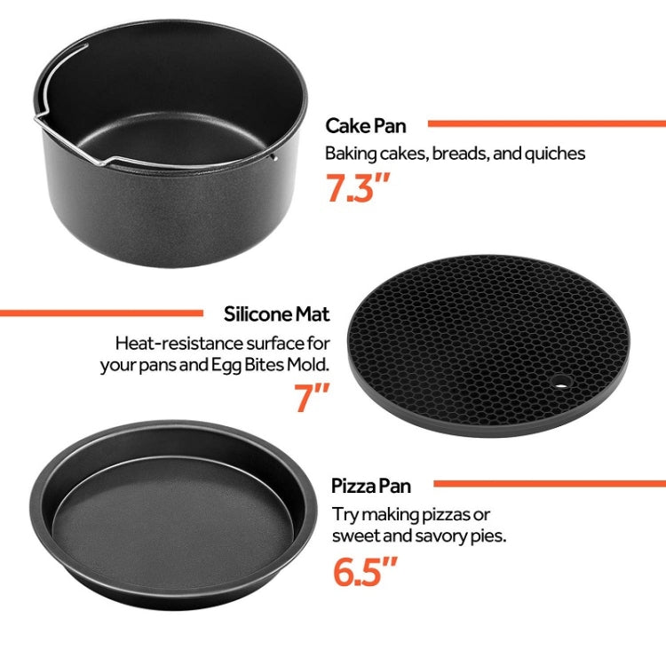 Air Fryer Baking Accessories Stainless Steel Set, 6 PCS/Set 6 inch, 6 PCS/Set 7 inch, 6 PCS/Set 8 inch