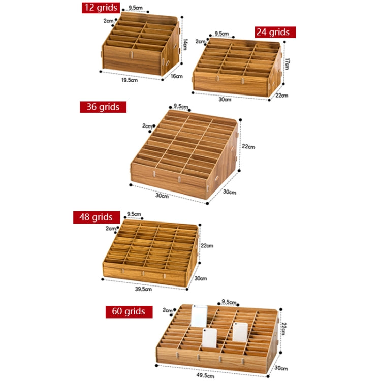 D-86 Office Conference Classroom Mobile Phone Storage Box, Style:, 12 Grids (Walnut), 12 Grids (Oak), 12 Grids (Black Oak), 24 Grids (Walnut), 24 Grids (Black Oak), 36 Grids (Walnut), 36 Grids (Oak), 36 Grids (Black Oak), 48 Grids (Walnut), 48 Grids (O...