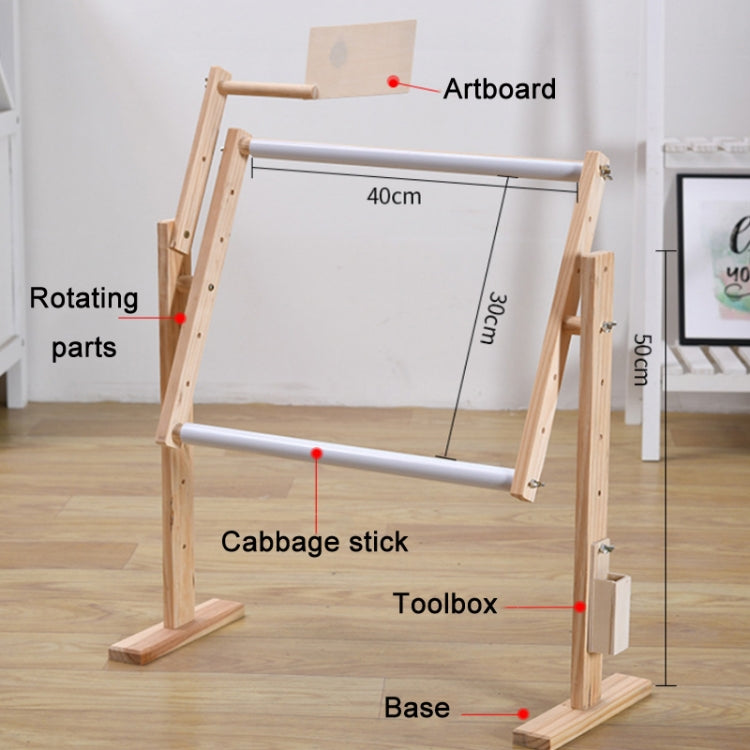 Benchtop Pine Adjustable Cross Stitch Stand, Normal Color, Baked Color
