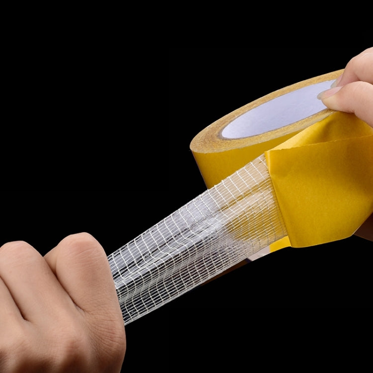 Double-sided Fiberglass Grid Sticky Adhesive Fiber Transparent Mesh Tape, 2 PCS 5mmx50 m, 8mmx50 m, 10mmx50 m, 15mmx50 m, 20mmx50 m, 25mmx50 m, 30mmx50 m, 40mmx50 m, 50mmx50 m