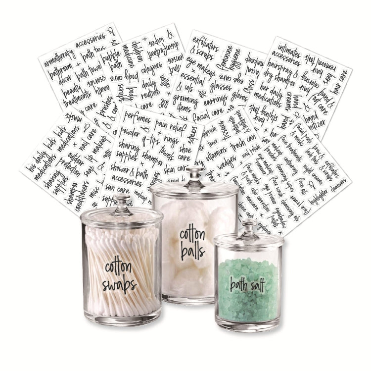 Bathroom Jars Label Storage Classification Waterproof Bathroom Stickers, Jars Label
