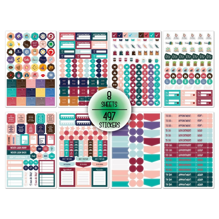 2 Sets  Planner Sticker Business Fitness Day Theme Planning Sticker, Planner Sticker