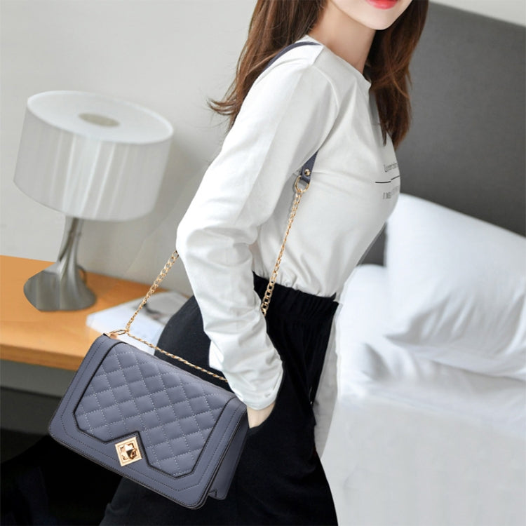 6382 One-shoulder Diagonal Rhombus Chain Bag, 6382 (White), 6382 (Khaki), 6382 (Light Grey), 6382 (Black), 6382 (Light Green), 6382 (Pink), 6382 (Dark Red)
