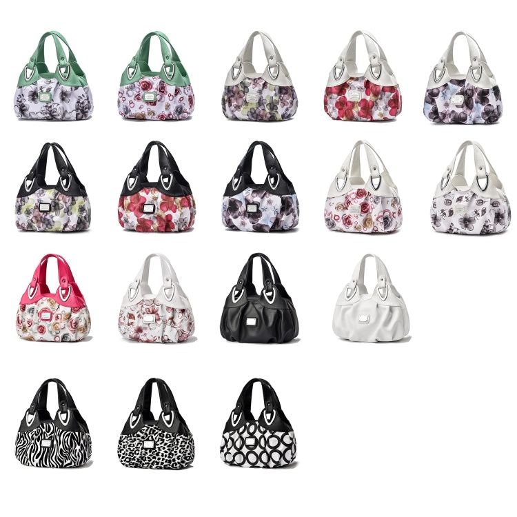 722 Women Soft Leather Handbag, Green handle Lily, Green Handle Rose, White Handle Green Flower, White Handle Red Flower, White Handle Purple Flower, Black Handle Green Flower, Black Handle Red Flower, Black Handle Purple Flower, White Handle Red Rose ...