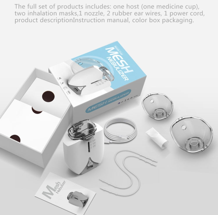 Hands-free Wearable Micro-mesh Nebulizer for Adults and Children ,Style:, USB Style, With US Plug, With EU Plug