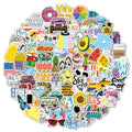 100 Pieces/Set Small Fresh Stickers Travel Waterproof Skateboard Guitar Stickers, Small Fresh Stickers