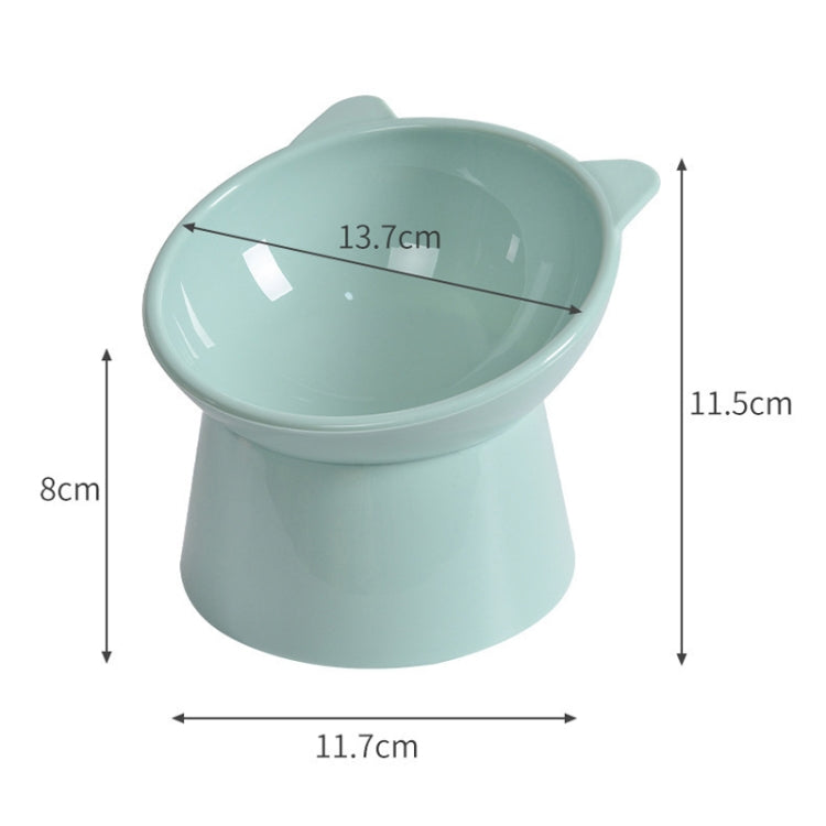 Pet Tall Protection Cervical Slant Mouth Food Bowl Anti-overturning Plastic Cat Bowl, Gray, Blue, Pink