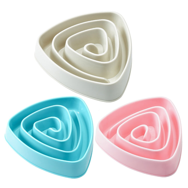 Plastic Triangle Resistant Pet Slow Bowl Anti-choking Dog Food Bowl, Large Beige, Large Pink, Large Blue