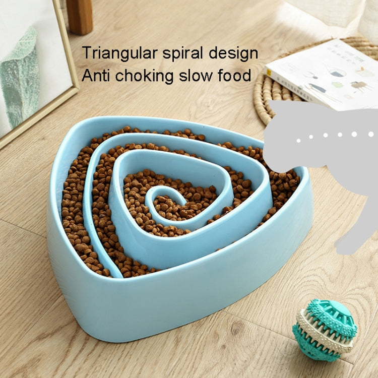 Plastic Triangle Resistant Pet Slow Bowl Anti-choking Dog Food Bowl, Large Beige, Large Pink, Large Blue