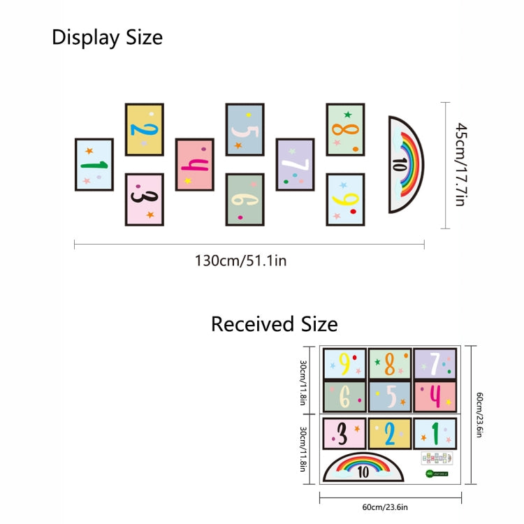 Digital Jumping Grid Game Cartoon Floor Paste Preschool Ground Decoration For Children
