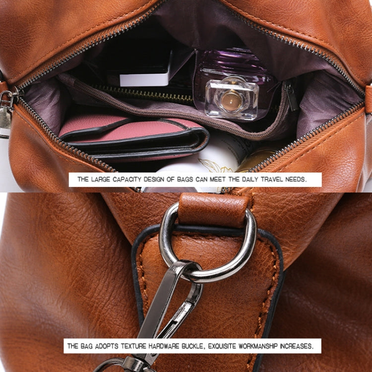 Ladies Casual Handbag Soft-faced Solid Color One-shoulder Diagonal Large Bag, Black, Pink, Brown, Grey