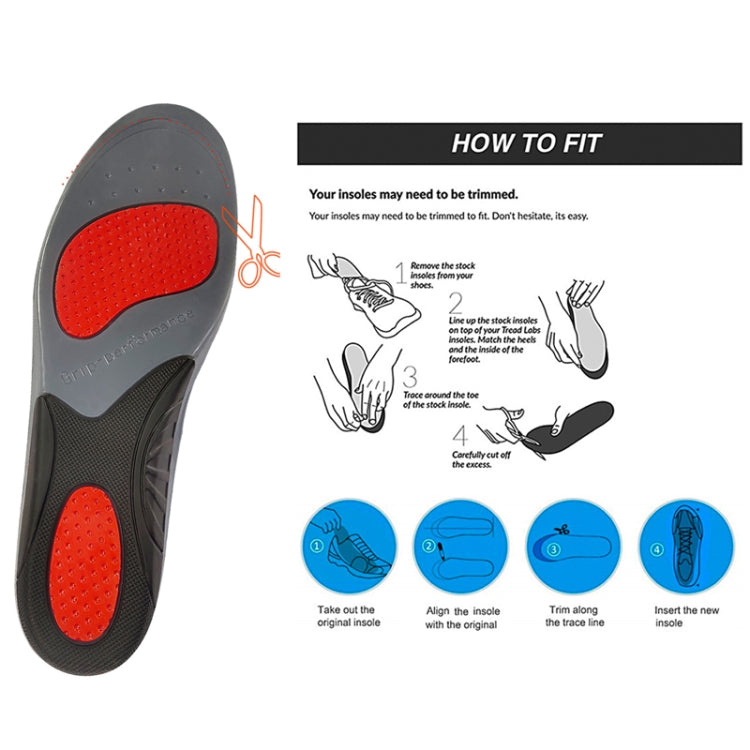 Silicone Shock-absorbing Breathable Sweat-absorbing TPE Insoles, For 36/37cm, For 38/39cm, For 40/41cm, For 42/43cm, For 44/45cm