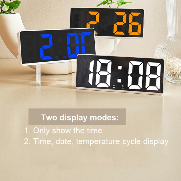 LED Bedside Alarm Clock Battery Plug-In Dual-Purpose Clock, 6628 White, 6628 Blue, 6628 Orange