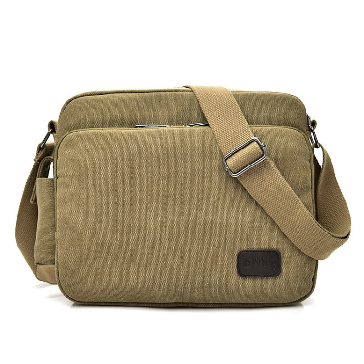 RuYiHuang Men Vintage Canvas Versatile Single-Shoulder Bag, Khaki, Black, Brown