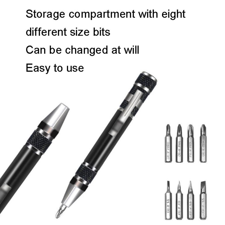 8 In 1 Screwdriver Aluminum Alloy Combination Disassembly Pen Repair Screwdriver, 8 In 1 Blue, 8 In 1 Red, 8 In 1 Black, 8 In 1 Silver