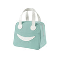 Smile Lunch Bag with Leather Handles, Size: S (Green), S (Green), S (Pink), S (Gray), S (Navy Blue), S (Yellow), L (Green), L (Pink), L (Gray), L (Navy Blue), L (Yellow)