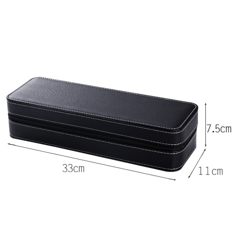 6 Bit Zipper Watch Box Storage Display Box PU Zipper Bag Watch Box, 6 Bit