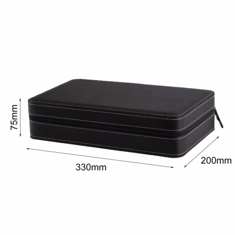 12 Bit Zipper Watch Box Storage Display Box PU Zipper Bag Watch Box, 12 Bit