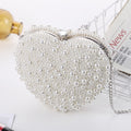 Pearl Evening Bag Ladies Heart Shaped Clutch Single Chain Crossbody Bag, Crossbody Bag