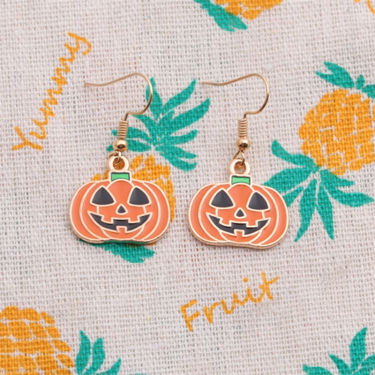2 Sets Halloween Ghost Pumpkin Pendant Necklace Ears Personality Jewelry, Pumpkin