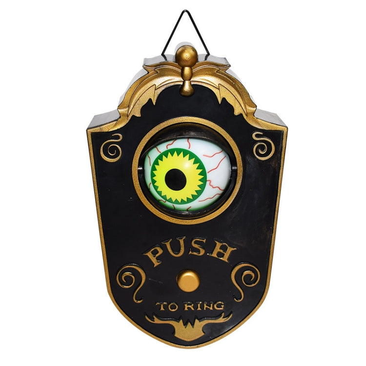 Halloween One-eyed Doorbell Glowing Horror Sound Decoration Pendant, Black