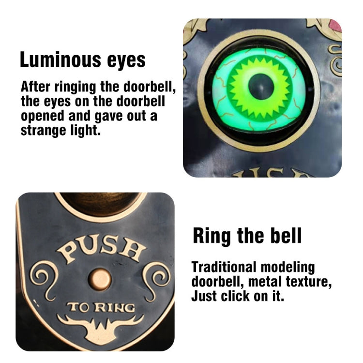 Halloween One-eyed Doorbell Glowing Horror Sound Decoration Pendant, Black