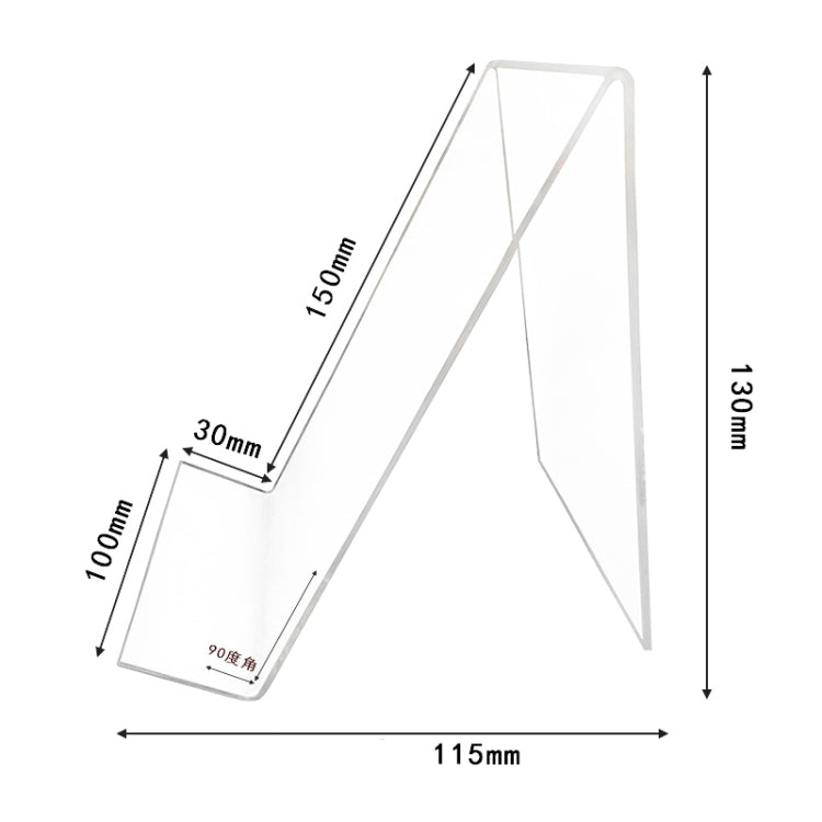 2 PCS Acrylic Display Stand Transparent Book Shelf Photo Frame Holder, 100 x 115 x 130mm