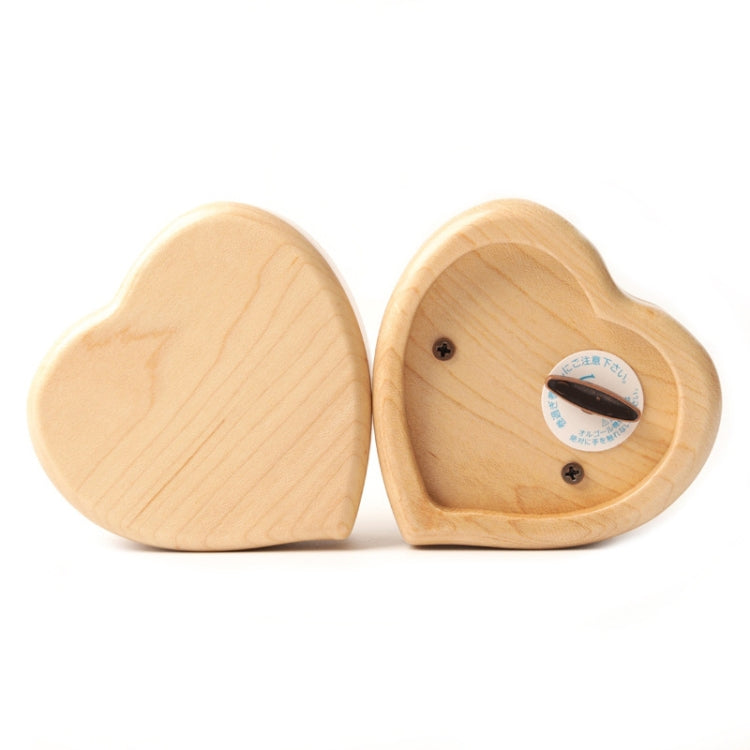 Wooden Heart Shape With Mirror Music Box Ornaments, Maple-Gold-plated Movement, Walnut-Red Ancient Copper Movement, Maple-Red Ancient Copper Movement, Walnut-Gold-plated Movement