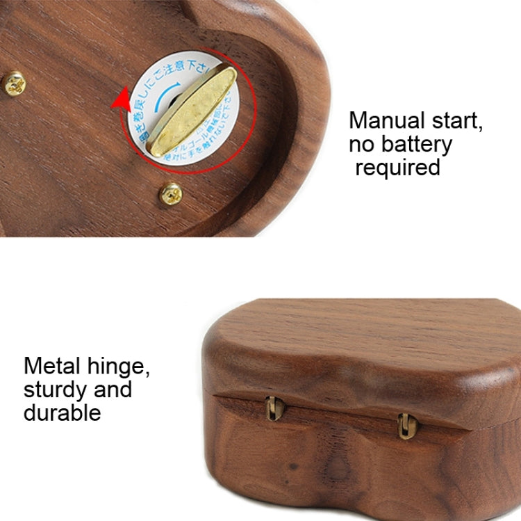 Wooden Heart Shape With Mirror Music Box Ornaments, Maple-Gold-plated Movement, Walnut-Red Ancient Copper Movement, Maple-Red Ancient Copper Movement, Walnut-Gold-plated Movement