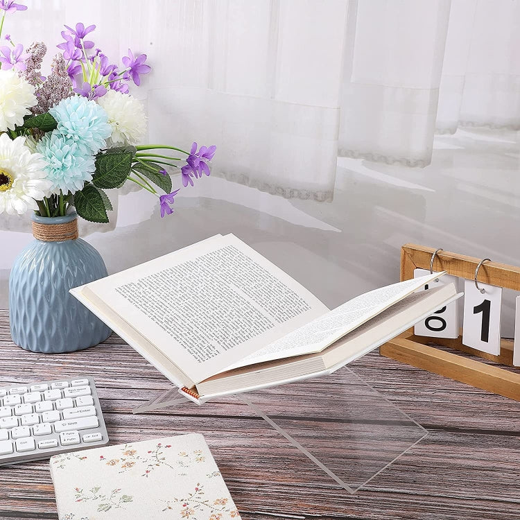 X-shaped Acrylic Bookshelf Transparent Book Sheet Music Display Stand, X-shaped Bookshelf