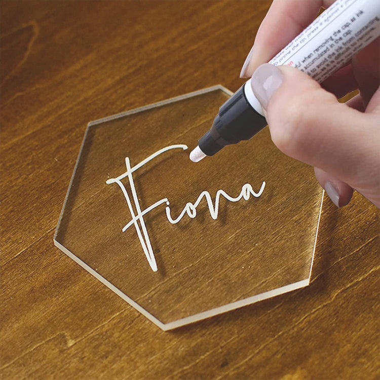10 PCS Clear Hexagon Acrylic Seat Card Guest Business Card Logo Decoration DIY Board, DIY Board