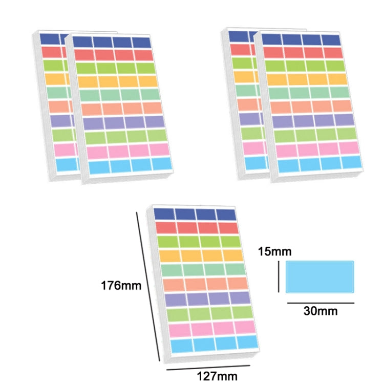 5 Packs Children Colorful Square Label Classification Stickers, Colorful Square Label