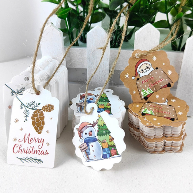 100pcs / Pack Christmas Kraft Paper Tag Gift Wrap Card Set, L-27, L-28, L-29, L-30, L-31, L-32, L-33, L-34