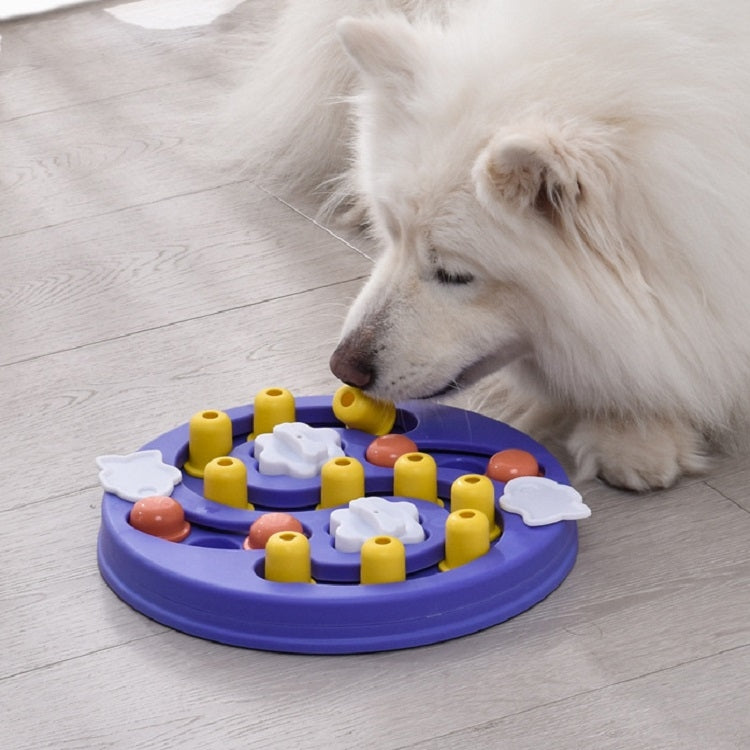 Pet Maze Educational Toy Interactive Slow Food Box, Pink, Blue, Purple