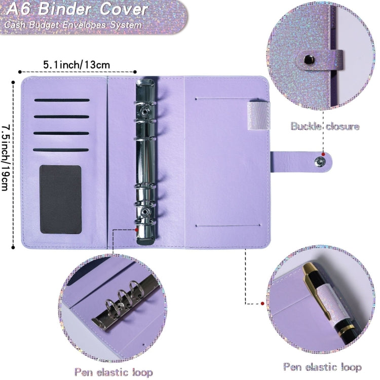 A6 Gypsophila Loose-leaf Bookkeeping Notebook Cash Budget Hand Book, Pink, Blue, Space Gray, Yellow, Purple, Silver White