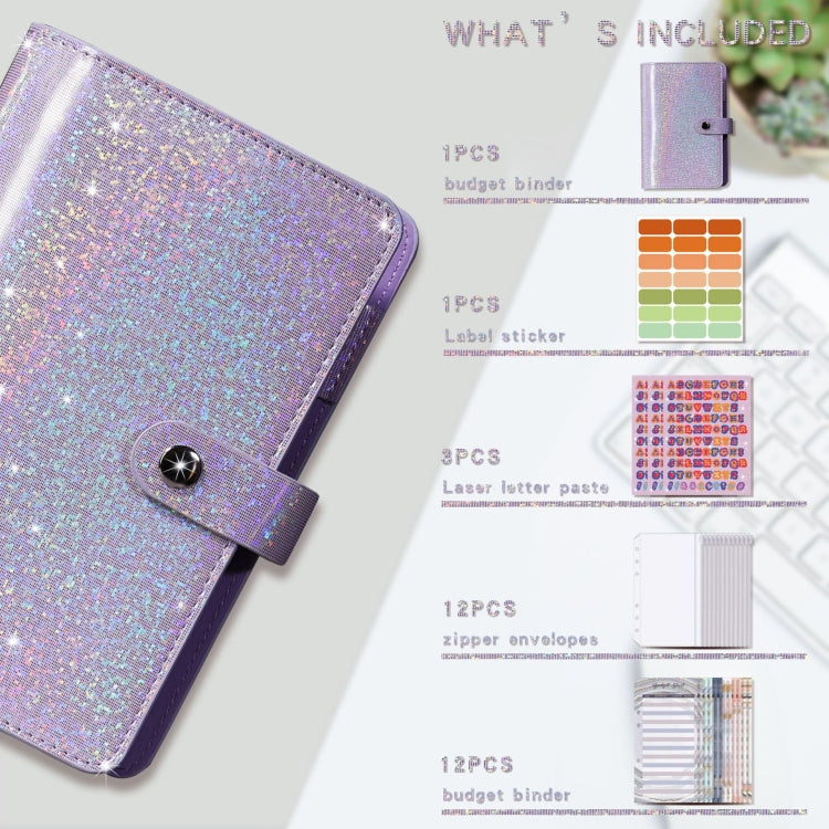 A6 Gypsophila Loose-leaf Bookkeeping Notebook Cash Budget Hand Book, Pink, Blue, Space Gray, Yellow, Purple, Silver White