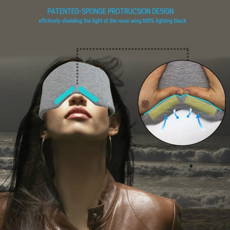 Oversized Cotton Breathable Blackout Sleep Eye Mask, Gray, Black