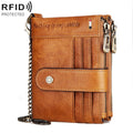 HUMERPAUL BP896 RFID Anti-Theft Brush Dual Zipper Leather Wallet Multi-Card Men Purse, BP896 Brown, BP896 Black, BP896 Dark Brown