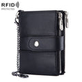 BP804 RFID Anti-Theft Wallet Multi-Function Buckle Zipper Retro Leisure Coin Purse, BP804 Black, BP804 Brown, BP804 Red, BP804 Khaki, BP804 Blue