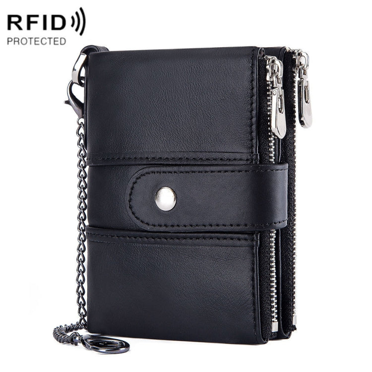 BP804 RFID Anti-Theft Wallet Multi-Function Buckle Zipper Retro Leisure Coin Purse, BP804 Black, BP804 Brown, BP804 Red, BP804 Khaki, BP804 Blue
